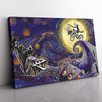 Starry Nightmare Before Christmas Canvas Poster Print Wall Art Decor