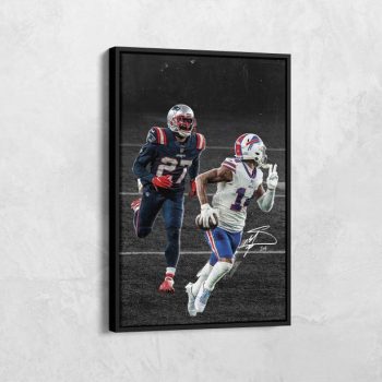 Stefon Diggs & J.C. Jackson Buffalo Bills vs New England Patriots NFL Art Prints Sports Art Canvas Art Decor