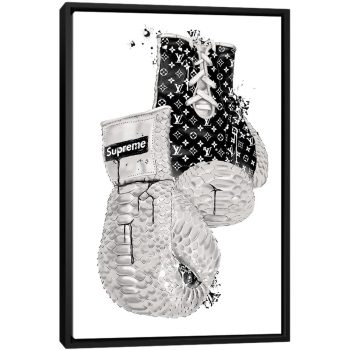 Supreme Black Boxing Gloves - Black Framed Canvas