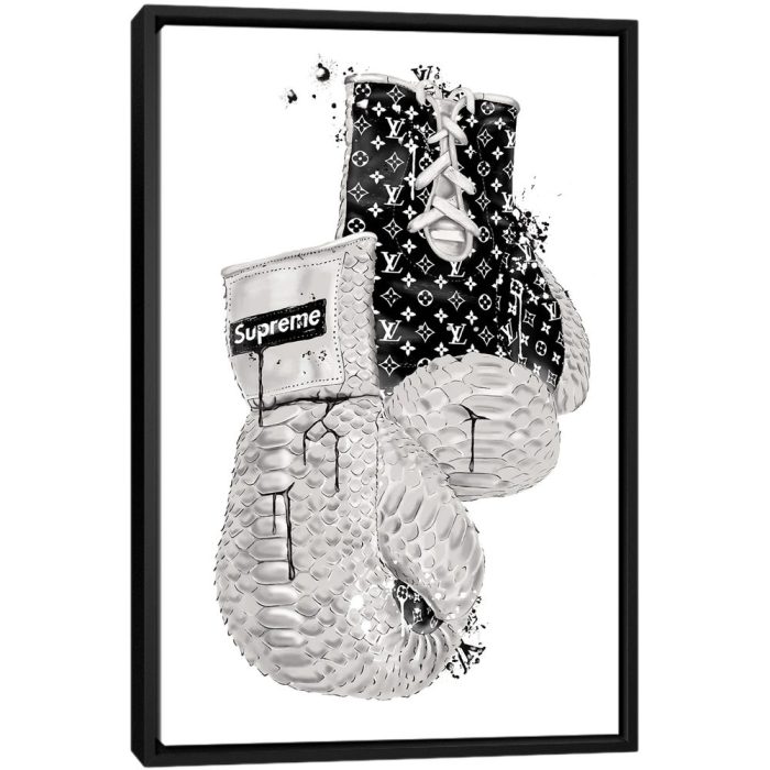 Supreme Black Boxing Gloves - Black Framed Canvas