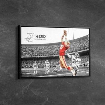 The Catch Poster NFL Legends San Francisco 49ers Dwight Clark Football Canvas Football Gift NFL Art NFL Prints