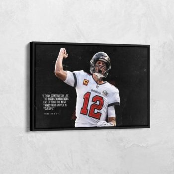 Tom Brady Poster Motivational Wall Art Decor Tampa Bay Buccaneers Framed Canvas Football Gift NFL Art NFL Prints