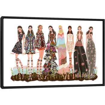 Valentino Garden - Black Framed Canvas