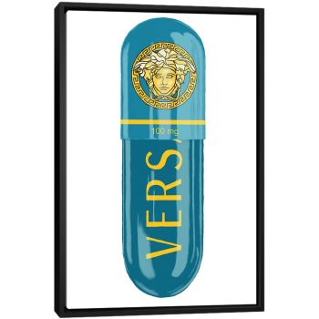 Versace Eros Blue 100MG - Black Framed Canvas