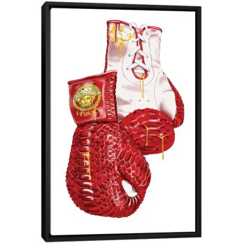 Versace Eros Flame Boxing Gloves - Black Framed Canvas