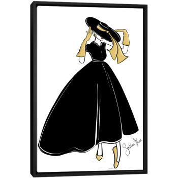Vintage Dior Inspired - Black Framed Canvas
