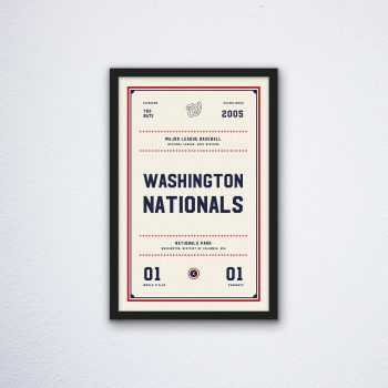 Washington Nationals Ticket Canvas Poster Print - Wall Art Decor