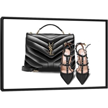 Ysl & Valentino - Black Framed Canvas