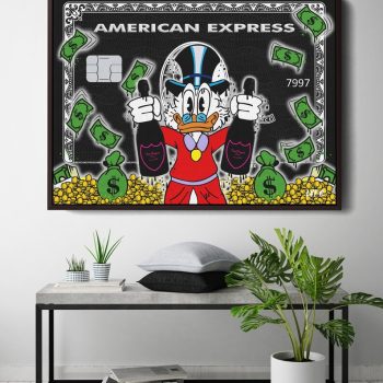 American Express Canvas Scrooge Mcduck Alec Monopoly Inspired Pop Art Luxury Designer Art