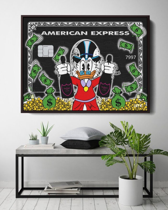American Express Canvas Scrooge Mcduck Alec Monopoly Inspired Pop Art Luxury Designer Art