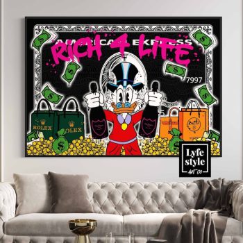 American Express X Scrooge Mcduck Canvas Alec Monopoly Inspired Amex Rolex Money Pop Art Canvas Street Art Champagne Art