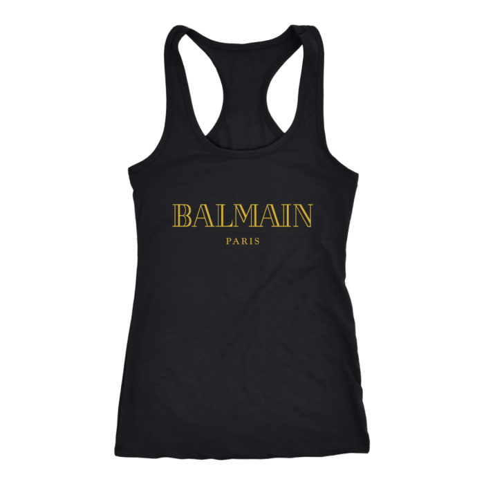 Balmain Gold Logo Women Racerback Tank Top