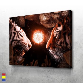 Beast Fight Night the Wild's Most Intense Battles Canvas Poster Print Wall Art Decor