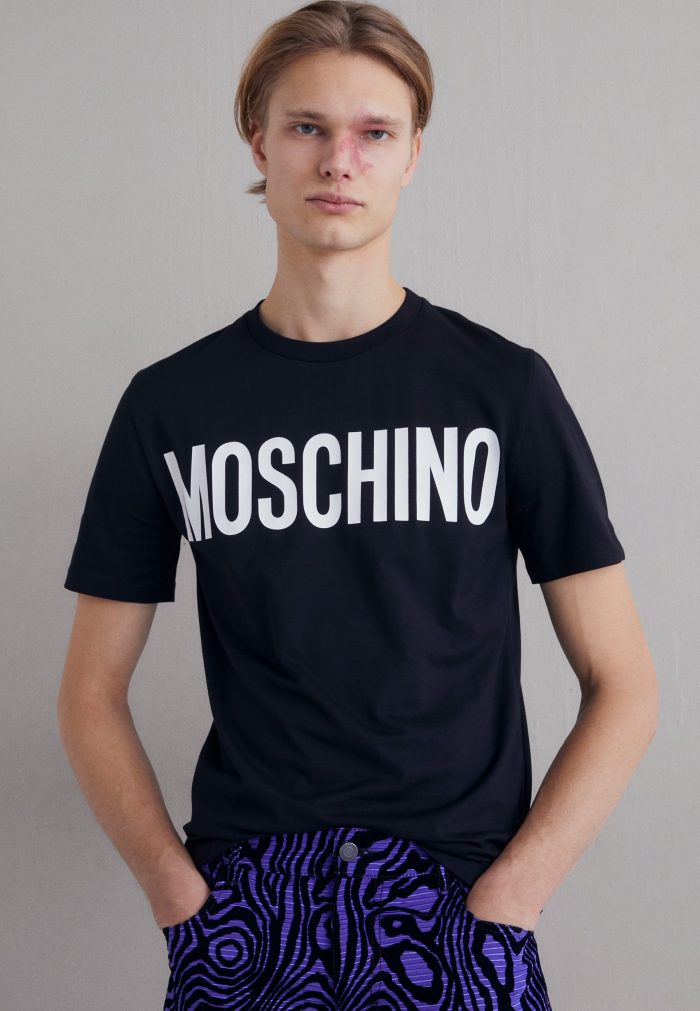 Black Moschino Tee Unisex T-Shirt With Logo FTS055