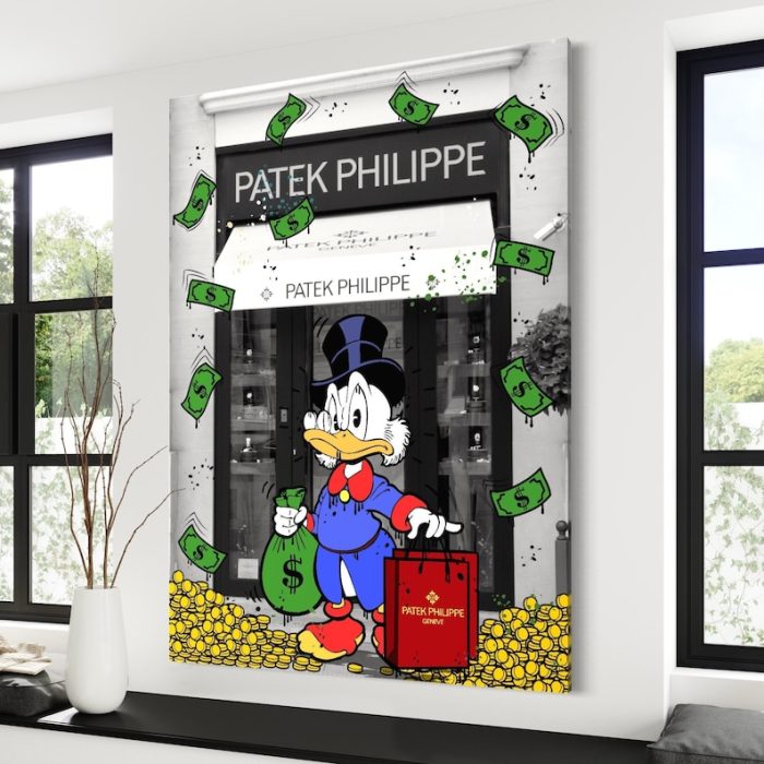 Canvas Art Scrooge Mcduck Patek Philippe Rolex Watch Art Alec Monopoly Luxury Art Banksy Pop Art