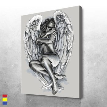 Celestial and the beauty of Black White Angle in Art Canvas Poster Print Wall Art Decor