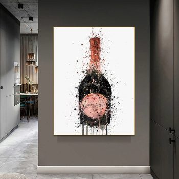 Champagne Canvas Poster Print Wall Art Decor