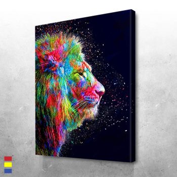 Colored Lion Luxury Art and Vibrant Lifestyle Expressions Canvas Poster Print Wall Art Decor