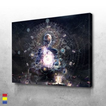 Cosmic Rituals in Digital Art Light and Dark in Harmony Canvas Poster Print Wall Art Decor