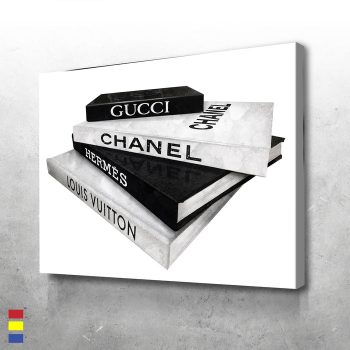 Designer Books and High Fashion Brands Chanel Canvas Poster Print Wall Art Decor