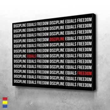 Discipline Equals Freedom the Key to Achieving True Independence Canvas Poster Print Wall Art Decor