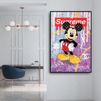 Disney Mickey Luxury Brand Canvas Poster Print Wall Art Decor