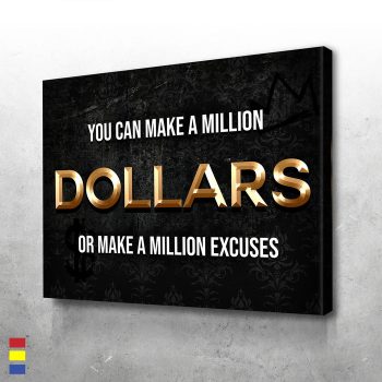 Earnings Over Excuses Wall Art Motivational Canvas Poster Print Wall Art Decor Art Home Decor