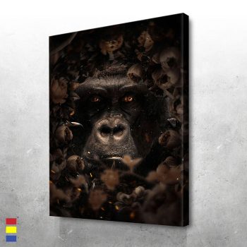 Floral Gorilla's Masterpieces a Celebration of Luxury Art Canvas Poster Print Wall Art Decor