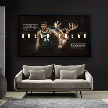 Giannis Antetokounmpo Greek Freak Antetokounmpo Atwork Canvas Art Giannis Canvas Poster Wall Art NBA Basketball Legend Canvas Wall Art