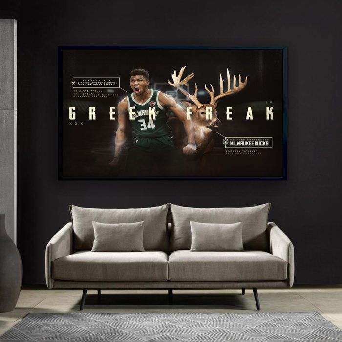 Giannis Antetokounmpo Greek Freak Antetokounmpo Atwork Canvas Art Giannis Canvas Poster Wall Art NBA Basketball Legend Canvas Wall Art