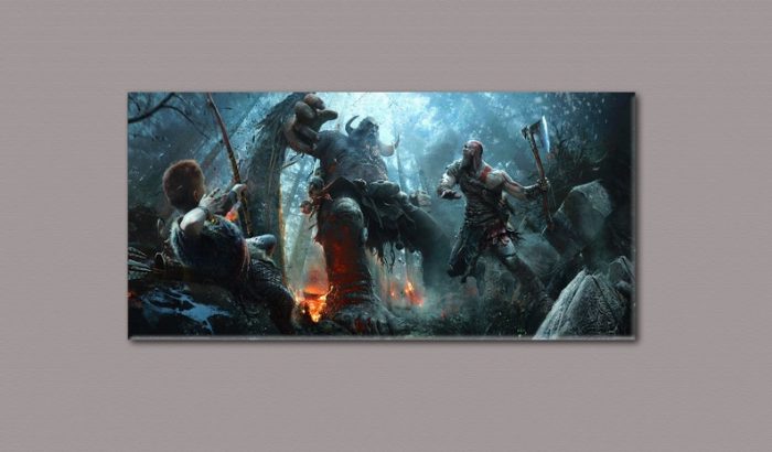 God of War Canvas God of War Wall Decor God of War Game Wall Art Kratos God Of War Print