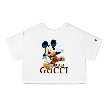 Gucci Mickey Mouse Champion Women Heritage Cropped T-Shirt CTB038