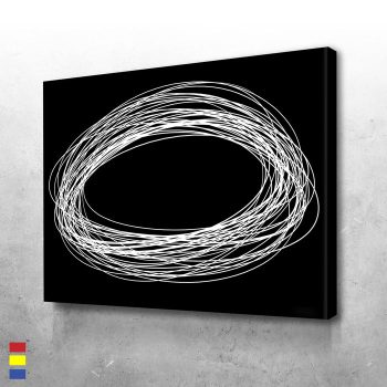 Halo in Design Black Backdrop Beauty with Bright Lines and Shape Exploration Canvas Poster Print Wall Art Decor