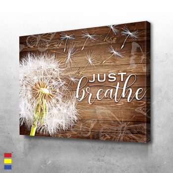 Just Breathe Dandelion and Butterfly Wall Art Decor Canvas Poster Print Wall Art Decor