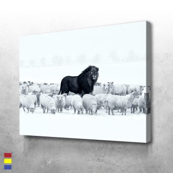 Lion Amongst Sheep An Embracing Design Inspiration & Fearless Individuality Canvas Poster Print Wall Art Decor