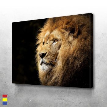 Lion View Strength of King of the Jungle Canvas Poster Print Wall Art Decor