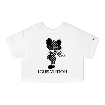 Louis Vuitton Black And White Pattern Mickey Michael Jackson Champion Women Heritage Cropped T-Shirt CTB150