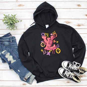 Louis Vuitton Graffiti Logo Unisex Pullover Hoodie TB189