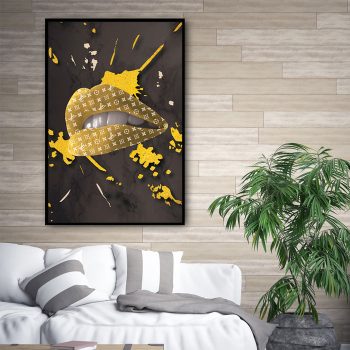 Louis Vuitton Lips Luxury Brand Canvas Poster Print Wall Art Decor