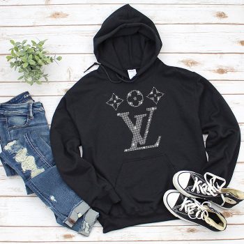 Louis Vuitton Logo Luxury Diamonds Unisex Pullover Hoodie HTB2607