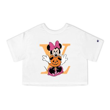 Louis Vuitton Logo Luxury Halloween Minnie Mouse Champion Women Heritage Cropped T-Shirt CTB102