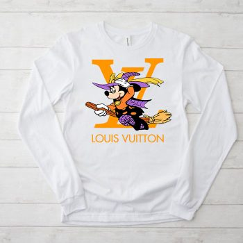 Louis Vuitton Logo Luxury Halloween Pumpkin Mickey Mouse Unisex & Kid Long Sleeve Tee TBL106