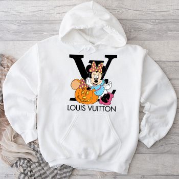 Louis Vuitton Logo Luxury Halloween Pumpkin Minnie Mouse Unisex Pullover Hoodie TB126