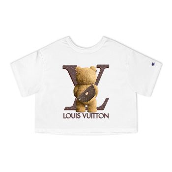 Louis Vuitton Logo Luxury Teddy Bear Champion Women Cropped T-Shirt NTB2112