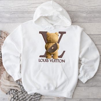 Louis Vuitton Logo Luxury Teddy Bear Unisex Pullover Hoodie NTB2283