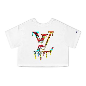 Louis Vuitton Luxury Comic Boom Pattern Champion Women Heritage Cropped T-Shirt CTB177
