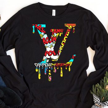 Louis Vuitton Luxury Comic Boom Pattern Unisex & Kid Long Sleeve Tee TBL177
