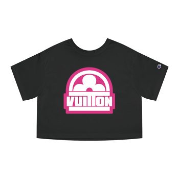 Louis Vuitton Pink Logo Luxury Champion Women Heritage Cropped T-Shirt CTB189