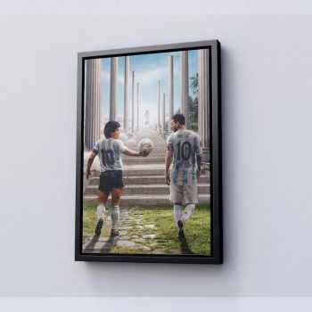 Maradona & Messi Legends Poster Football Legends Canvas Wall Art