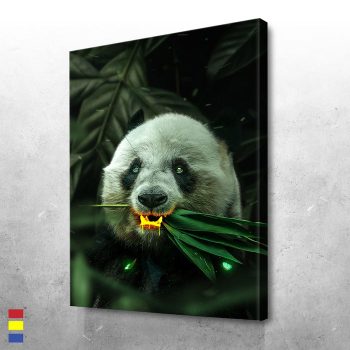 Panda Gold Inspired Exploring Luxury Art And Vibrant Color Palette Canvas Poster Print Wall Art Decor